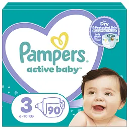 Підгузки Pampers Active Baby Mid Розмір 3 (6-10 кг) 90 ш (8001090949455)