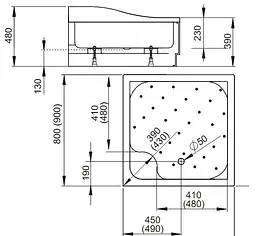Душовий піддон Radaway Korfu C 80x80 4C88400-03 - мініатюра 5