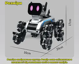 Дитячий робот собака. Іграшка інтерактивна на акумуляторі для дітей. З музикою і світловими ефектами - мініатюра 9