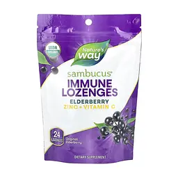 Цинк Nature's Way (Sambucus Organic Lozenges) - 24 cnt, для імунітету