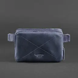 Шкіряна поясна сумка Dropbag Mini синя - мініатюра 9