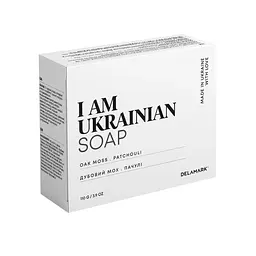 Тверде мило з ароматом дубового моху та пачулі DeLaMark I am Ukrainian 110 г