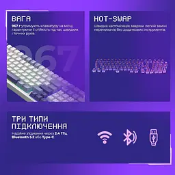 Бездротова клавіатура Proove Gaming Slicker (Ukraine Layout) - мініатюра 9