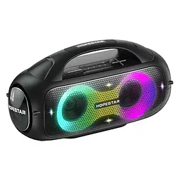 Бездротова акумуляторна Bluetooth колонка BT5.0 бумбокс 80W TWS AUX/TF/USB 8h IPX5 LED RGB підсвічування Hopestar A50 Party - мініатюра 2