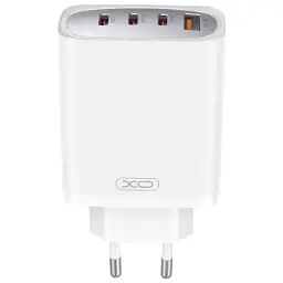 Зарядний пристрій XO CE23 quadruple GaN Nitride USB-A/3USB-C 65W White - мініатюра 3