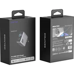 Мережевий зарядний пристрій Senteo Z-23 PD3.0+QC3.0 100 Вт GaN сірий космос [175182] - мініатюра 2