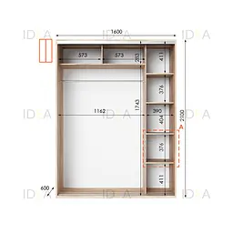Шафа-купе Idea серія 5 160 x 60 x 210 см Дуб сонома Дзеркало - мініатюра 2