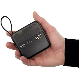 Павербанк Remax RPP-602 / 10000 мАг / до 22.5 Вт / USB-A, USB-C, Lightning / PD + QC / З кабелем / Чорний - мініатюра 5