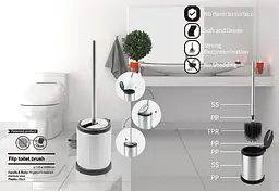 Йоржик для унітазу підлоговий Mixxus Topper-TB0201 white MI7094, Білий матовий - мініатюра 11