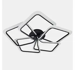 Чорна стельова LED люстра-квітка з 5 квадратними пелюстками Artlight 2406-5L-BK - мініатюра 2