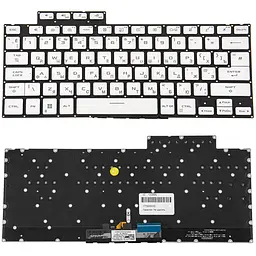 Клавіатура для ноутбука ASUS (GA402 series) rus білий без фрейму підсвічування клавіш (RGB)