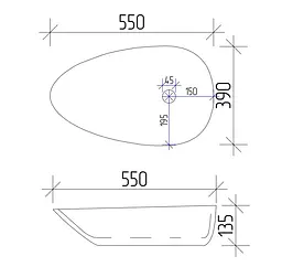 Умивальник VBI Trento 55 white накладний VBI-011900, Білий - мініатюра 7