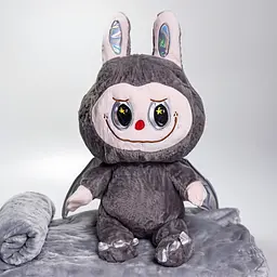 М'яка іграшка-плед та подушка 3 в 1 Labubu Brown Dragon Сірий Colorful Home 520-29G - мініатюра 5