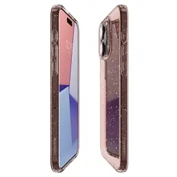 Чохол Spigen Liquid Crystal Glitter Rose Quartz для iPhone 15 Pro Max (ACS06560) - мініатюра 6