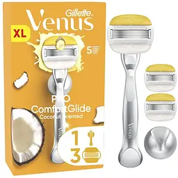 Бритва Gillette Venus Pro ComfortGlide Coconut з 3 змінними картриджами + гачок для бритви (8700216970105)