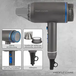 Фен PROFI CARE PC-HT 3082 Blue/Anthracite - мініатюра 4