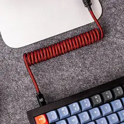 Кабель Keychron Type-A/Type-C Premium Coiled Aviator Cable-Straight Red (CAB2_KEYCHRON) - мініатюра 2