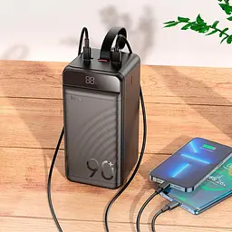УМБ портативне зарядне 90000mAh 22.5W 3A зі швидкою зарядкою PD/QC зовнішній акумулятор універсальні порти 3USB/Type-C/Lightning LED-дисплей вбудований ліхтар повербанк - мініатюра 6