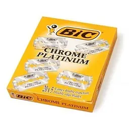 Леза для гоління Bic Chrome Platinum блок 100 шт. (20 пачок по 5 лез) - мініатюра 3