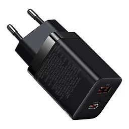 Сетевого зарядного пристрою Baseus Super Si Pro Quick Charger C+U 30W EU чорний CCSUPP-E01