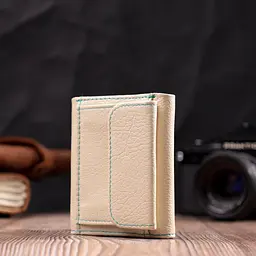 Стильний невеликий гаманець для модниць з натуральної шкіри ST Leather 19506 бежевий - мініатюра 9