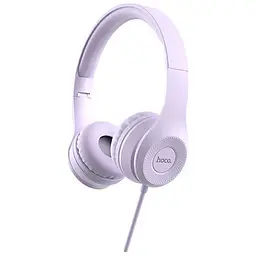 Провідні накладні навушники Hoco W21 with mic, 3.5mm, 1.2m, purple - мініатюра 2