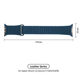 Ремінець ArmorStandart Leather Loop для Apple Watch 42 (Series 11-10)/41/40/38 Blue (ARM51669) - мініатюра 2