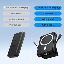 Бездротовий зарядний банк CROWATTS Mag-safe Power Bank ємністю 10000 мАг, PD 22,5 Вт з USB-C - мініатюра 2