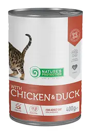 Вологий корм для котів після стерилізації з куркою і качкою Nature's Protection with Chicken & Duck, 400г