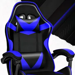 Крісло геймерське PLAYER з підставкою для ніг Blue/Black - мініатюра 3