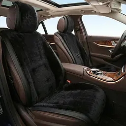 Накидки для передніх сидінь хутряні Mutton Premium Чорні 2 шт