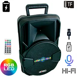Музична колонка блютуз з Kimiso KS-M1 FM колонка з підсвіткою і мікрофоном, Hi-Fi радіоколодка (ST)