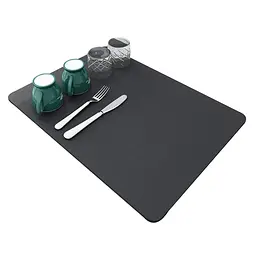 Килимок для сушіння посуду PVC Mat 40 × 30 × 0.4 см синій, бежевий, сірий