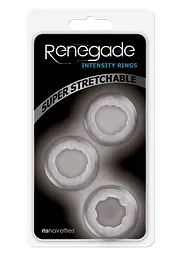 Набір ерекційних кілець NS Novelties Renegade Intensity Rings 3 шт. прозорий - мініатюра 3
