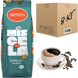Кава в зернах Gemini Miscela Espresso 1 кг (ящик 8 кг)