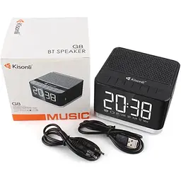 Портативна колонка годинник будильник Kisonli G8 Bluetooth 2000 mAh 5 Вт Black - мініатюра 4