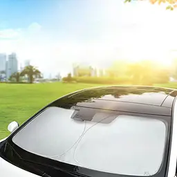 Портативний сонцезахисний автомобільний козирок на лобове скло (1.45x0.80m) White - мініатюра 2