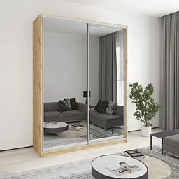 Шафа-купе дводверна MebelStar Уні AL 2 Дзеркала 180x45x240 см Дуб тахо (MBS-4036)