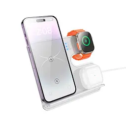 Зарадка Qi HOCO Falcon 3-in-1 desktop vertical wireless fast charging CQ19 |15W| - мініатюра 2