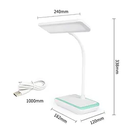 Настільна USB LED лампа Weidasi WD-6048 гнучка з акумулятором біла - мініатюра 8