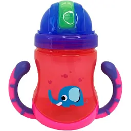 Поільник Mega Zayka Неон з трубочкою 270 мл MGZ-0300 (Pink) - мініатюра 2