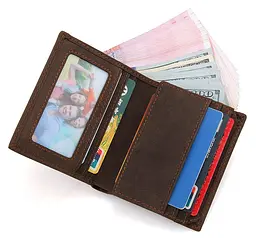 Чоловічий шкіряний гаманець Vintage 10,5х9 см acs0015353 - мініатюра 8
