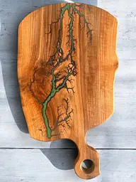 Дошка для нарізання Декоративна кухонна дошка для нарізки з Горіха 53x30x2 см. №1 - мініатюра 2