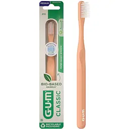 Зубна щітка GUM Classic Bio-Based Handle компактна середня рожева