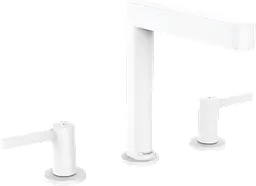 Змішувач Hansgrohe Finoris 160 для умивальника на 3 отвори з донним клапаном push-open Matt White 76034700 Білий матовий