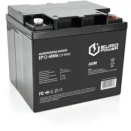 Акумуляторна батарея EUROPOWER AGM EP12-40M6 12 V 40Ah (196 x 165 x 173) Black Q1/96