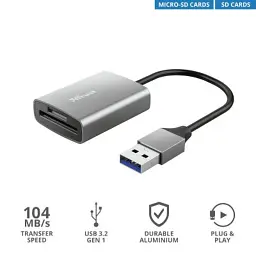 Зчитувач флеш-карт Trust Dalyx Fast USB 3.2 Card reader (24135) - мініатюра 10