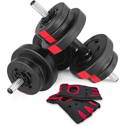 Гантелі Hop-Sport 2х10кг PRO з рукавичками