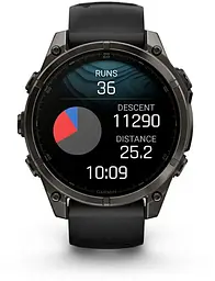 Смарт-годинник Garmin Fenix 8 47mm Solar Sapphire Carbon Gray DLC Titanium w. Black/Pebble Gray S. Band (010-02906-10) - мініатюра 5