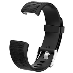 Силіконовий ремінець для фітнес браслета Fitbit Charge 2 L Black - мініатюра 3